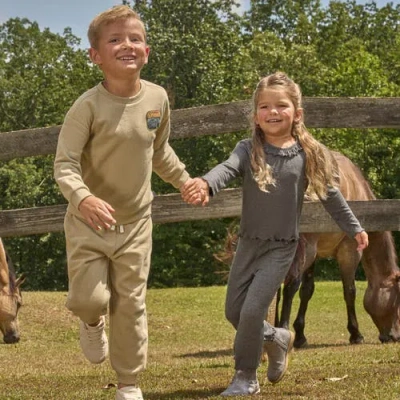 Modern Moments™ By Gerber Ruffle Collar Top And Flare Pant Set In Gray