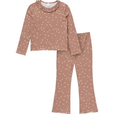 Modern Moments™ By Gerber Ruffle Collar Top And Flare Pant Set In Brown