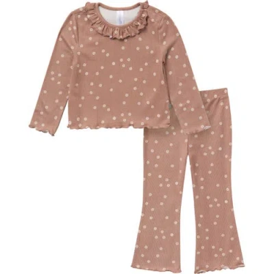 Modern Moments™ By Gerber Ruffle Collar Top And Flare Pant Set In Brown