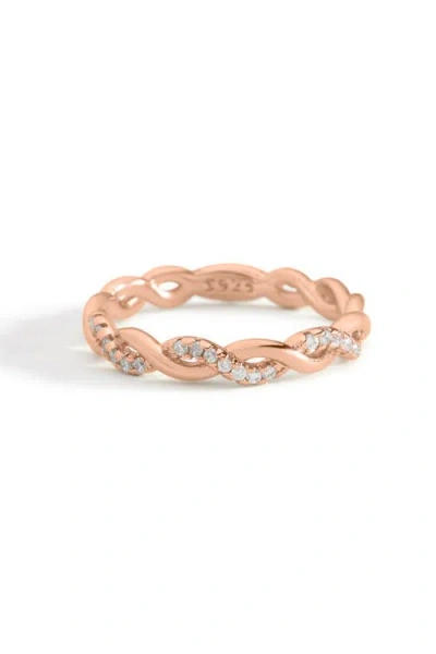 Mint & Lily Dainty Pave Twist Stacking Ring In Gold