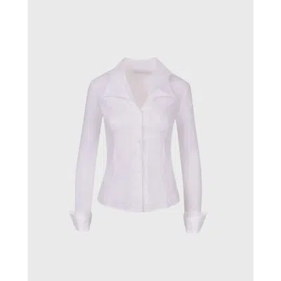 Anne Fontaine Christie Double Collar Shirt In White