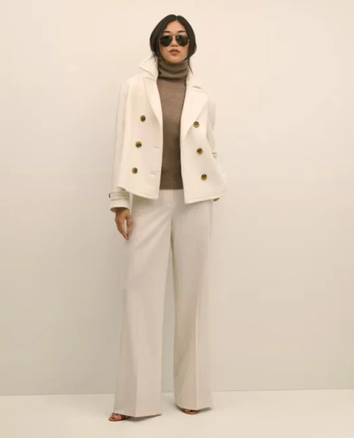 Brooks Brothers Wool Double-faced Cropped Peacoat In Neutral