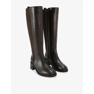 Carvela Womens Brown Liberty Leather Heeled Knee-high Boots Eur 38/5 Uk In Black