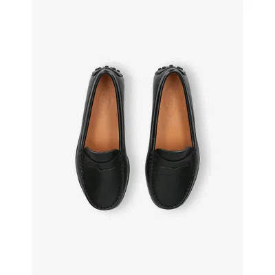 Tod's Black Kids' Mocassino Suede Driving Shoes Eur 32 / 13 Uk In Black