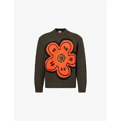 Kenzo Boke Flower Cotton Blend Sweater In Multi