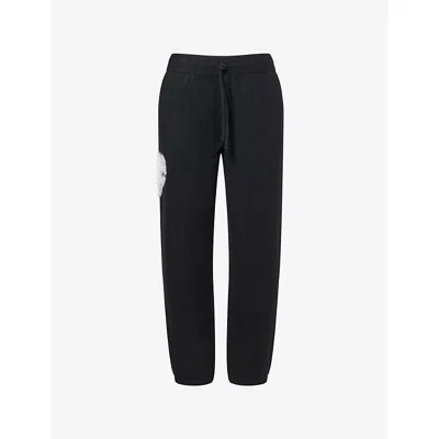 The Couture Club Womens Black Monogram Emblem Straight-leg Knitted Jogging Bottoms In Black