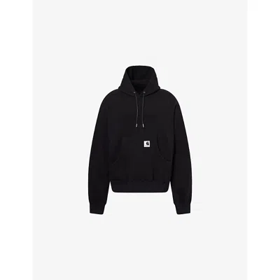 Sacai X Carhartt Wip Logo Patch Hooded Sweatshirt In Black