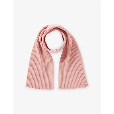 Benetton Coral Logo-patch Wool Blend Scarf In Neutral