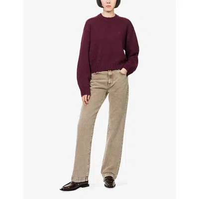 The Couture Club Womens Brownwash Relaxed-fit Straight-leg Denim Jeans In Brown