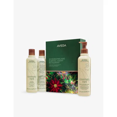 Aveda Invigorating Awe: Rosemary Mint Hair And Body Essentials Set Worth £72 In Transparent