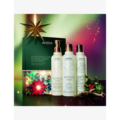 Aveda Invigorating Awe: Rosemary Mint Hair And Body Essentials Set Worth £72 In Transparent
