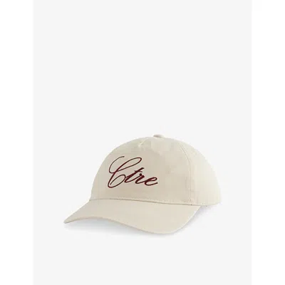 The Couture Club Womens Bone Ctre Script Cotton Cap In White