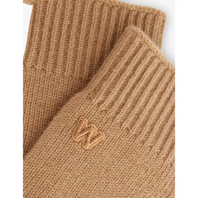 Weekend Max Mara Weekend Accessori 2 Camel Cashmere Gloves In Brown