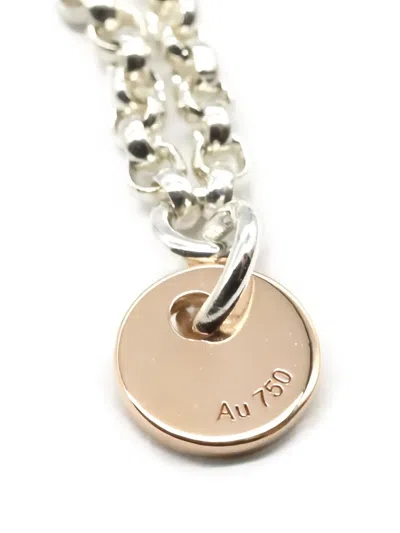 Pre-owned Hermes 2010's Exlibris Pm Charm Bracelet In Silver