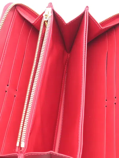 Pre-owned Louis Vuitton Monogram Wallet In Red