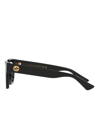 Gucci Black Black Grey Acetate Sunglasses In Black