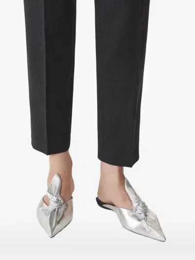 Lanvin Midnight Step Bow Mule In Metallic Leather In Brown