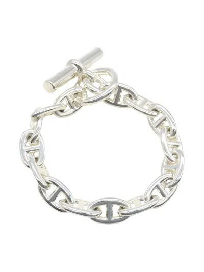Pre-owned Hermes 2010s Chaîne D'ancre Mm Bracelet In Silver