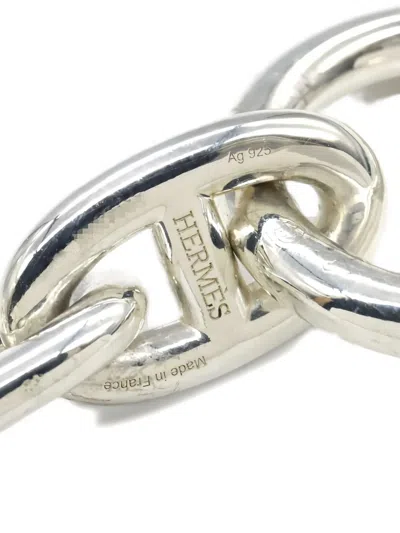 Pre-owned Hermes 2010s Chaîne D'ancre Mm Bracelet In Silver