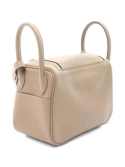 Pre-owned Hermes 2024 Mini Lindy Handbag In Brown