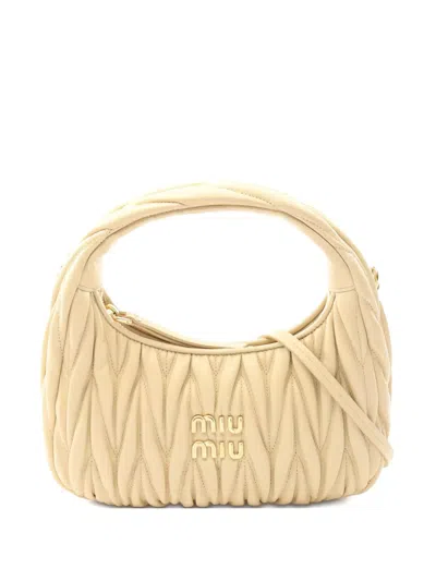 Pre-owned Miu Miu Wander Shoulder Bag In Neutral