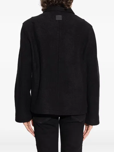 Allsaints Celeste Crop Boiled Wool Jacket In Black