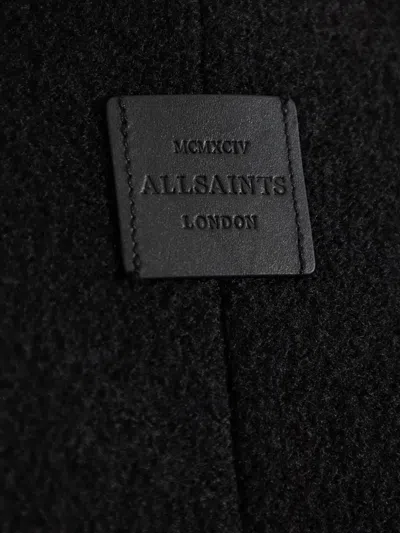 Allsaints Celeste Crop Boiled Wool Jacket In Black