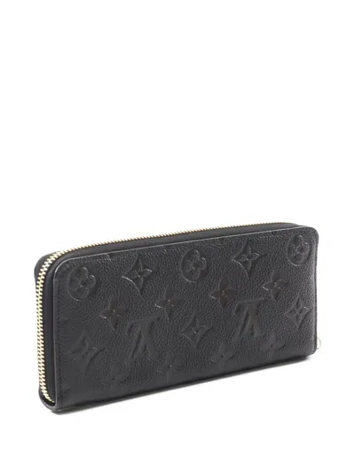 Pre-owned Louis Vuitton 2021s Empreinte Zip Wallet In Black