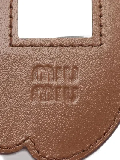 Pre-owned Miu Miu Logo Charm Keyring In Pink