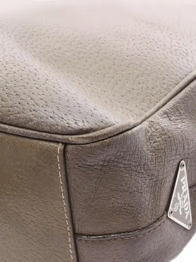 Pre-owned Prada 2000s Leather Shoulder Bag In Brown