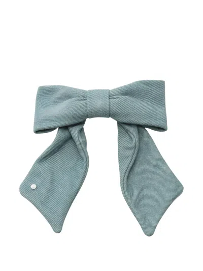 Pre-owned Hermes 2020s Karma Twill Bow Hair Clip In Blue