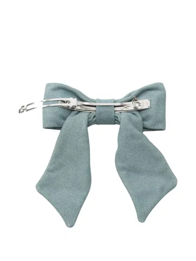 Pre-owned Hermes 2020s Karma Twill Bow Hair Clip In Blue