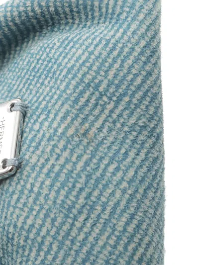 Pre-owned Hermes 2020s Karma Twill Bow Hair Clip In Blue