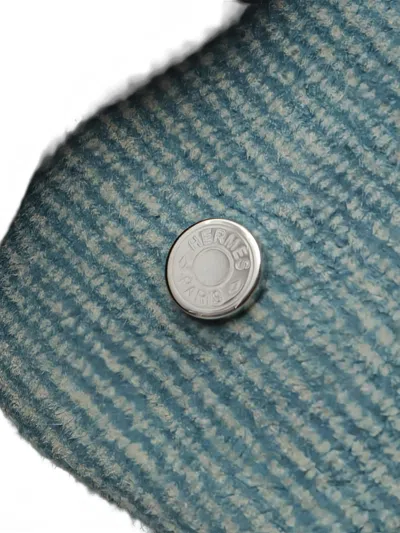 Pre-owned Hermes 2020s Karma Twill Bow Hair Clip In Blue