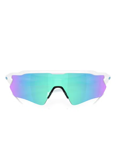 Oakley Logo Geometric Frame Sunglasses In Blue