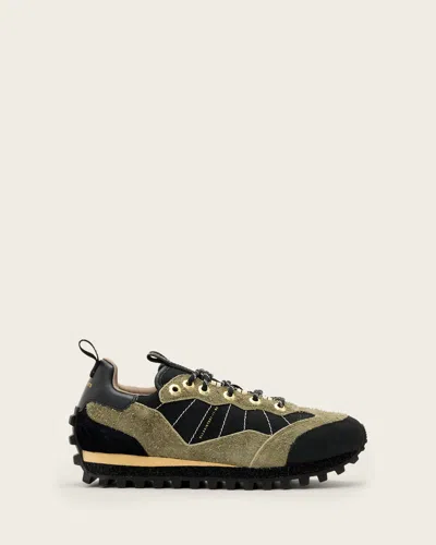 Allsaints Nevis Suede Sneakers In Green