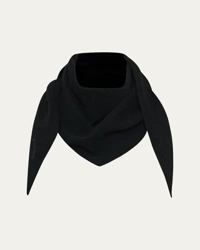 The Row Leomine Triangular Cashmere Scarf In Black