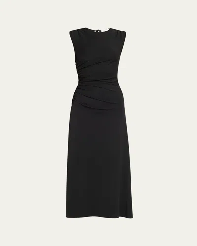 Proenza Schouler Mimi Ruched Crepe Dress In Black