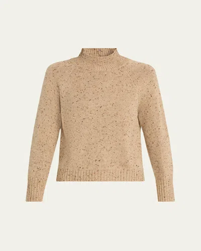 Kobi Halperin Isabel Speckled Mock-neck Sweater In Brown