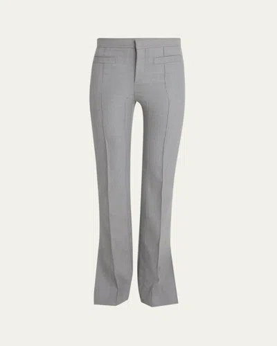 Chloé Split-hem Wool Trousers In Gray