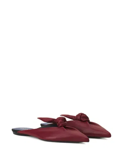 Lanvin Midnight Step Leather Bow Mule In Brown
