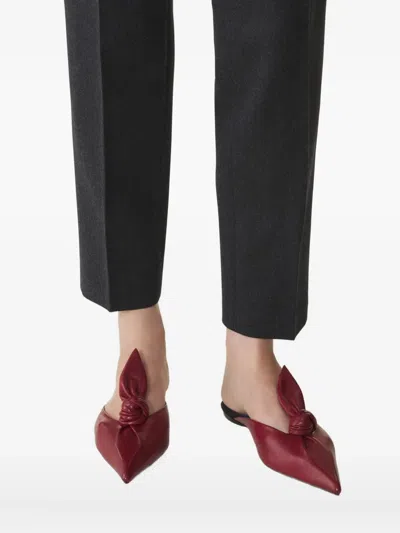 Lanvin Midnight Step Leather Bow Mule In Brown