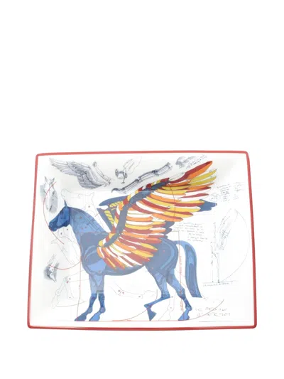 Pre-owned Hermes 2010 Pégase Tray In White