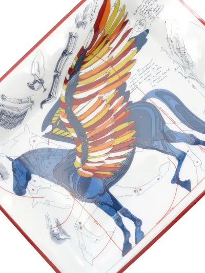 Pre-owned Hermes 2010 Pégase Tray In White