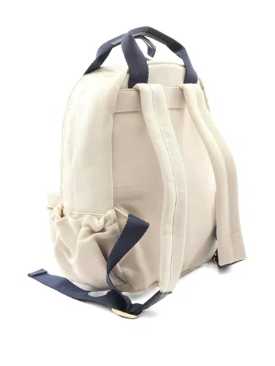 Pre-owned Chloé 2020's Logo-strap Rucksack In Neutral