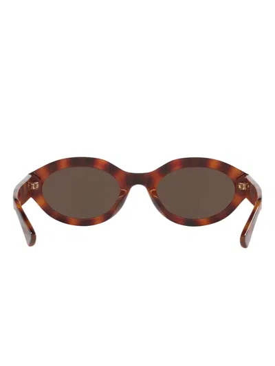 Gucci Womens Brown Gg1579s Oval-frame Injected Sunglasses In Red