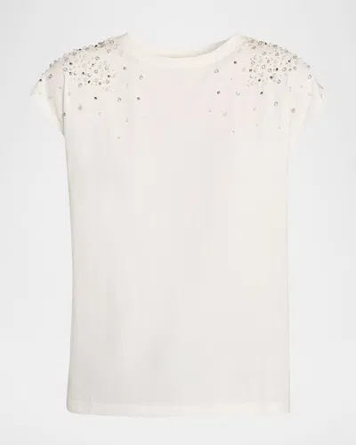 Ramy Brook Amelia Embellished Cap-sleeve Blouse In White