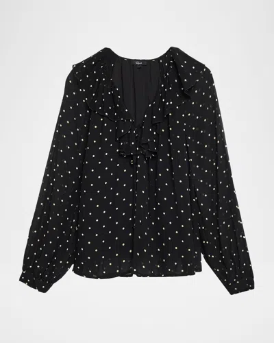 Rails Honora Polka-dot Chiffon Blouse In Multi