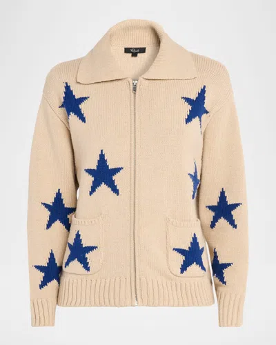 Rails Rhea Star Wool-blend Zip Cardigan In Neutral