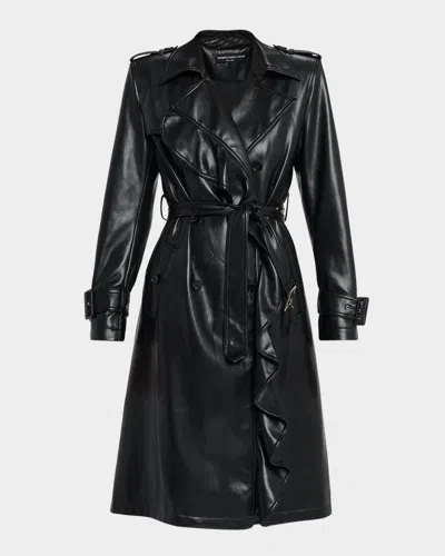 Generation Love Hearst Vegan Leather Trench Coat In Black